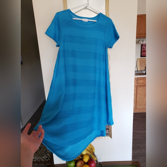 NWOT lularoe flounder blue summer layering dress - Picture 8 of 16